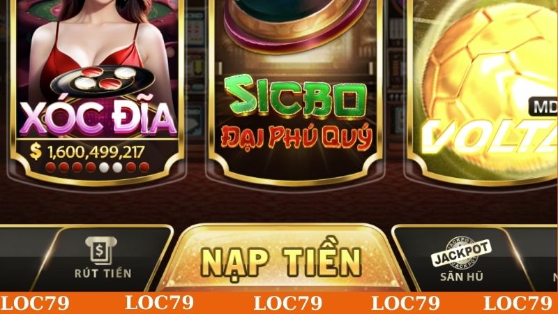 Chọn vào mục nạp tiền tại giao diện